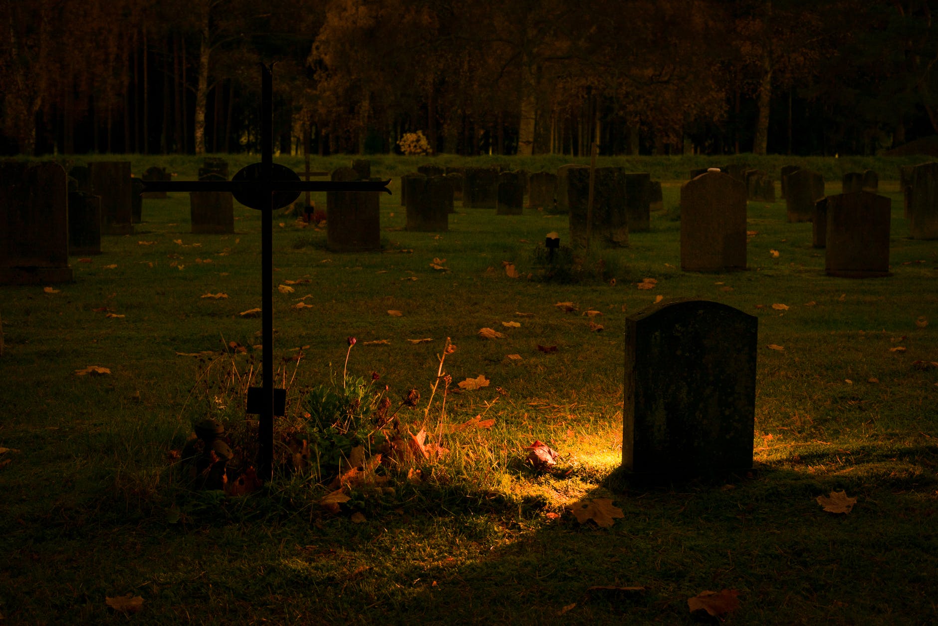 silhouette of graves
